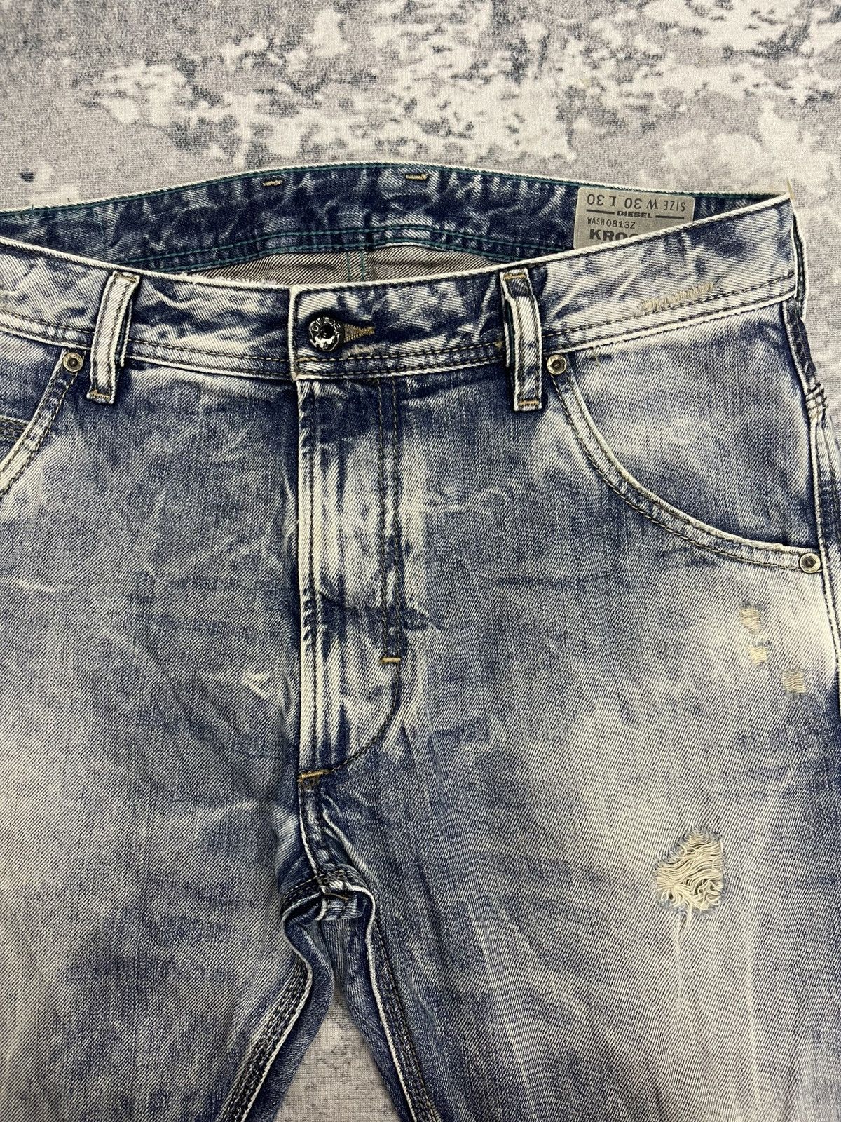 Diesel Diesel Krooley 0813Z Regular Slim-Carrot Distressed Jeans Size US 30 / EU 46 - 5 Thumbnail