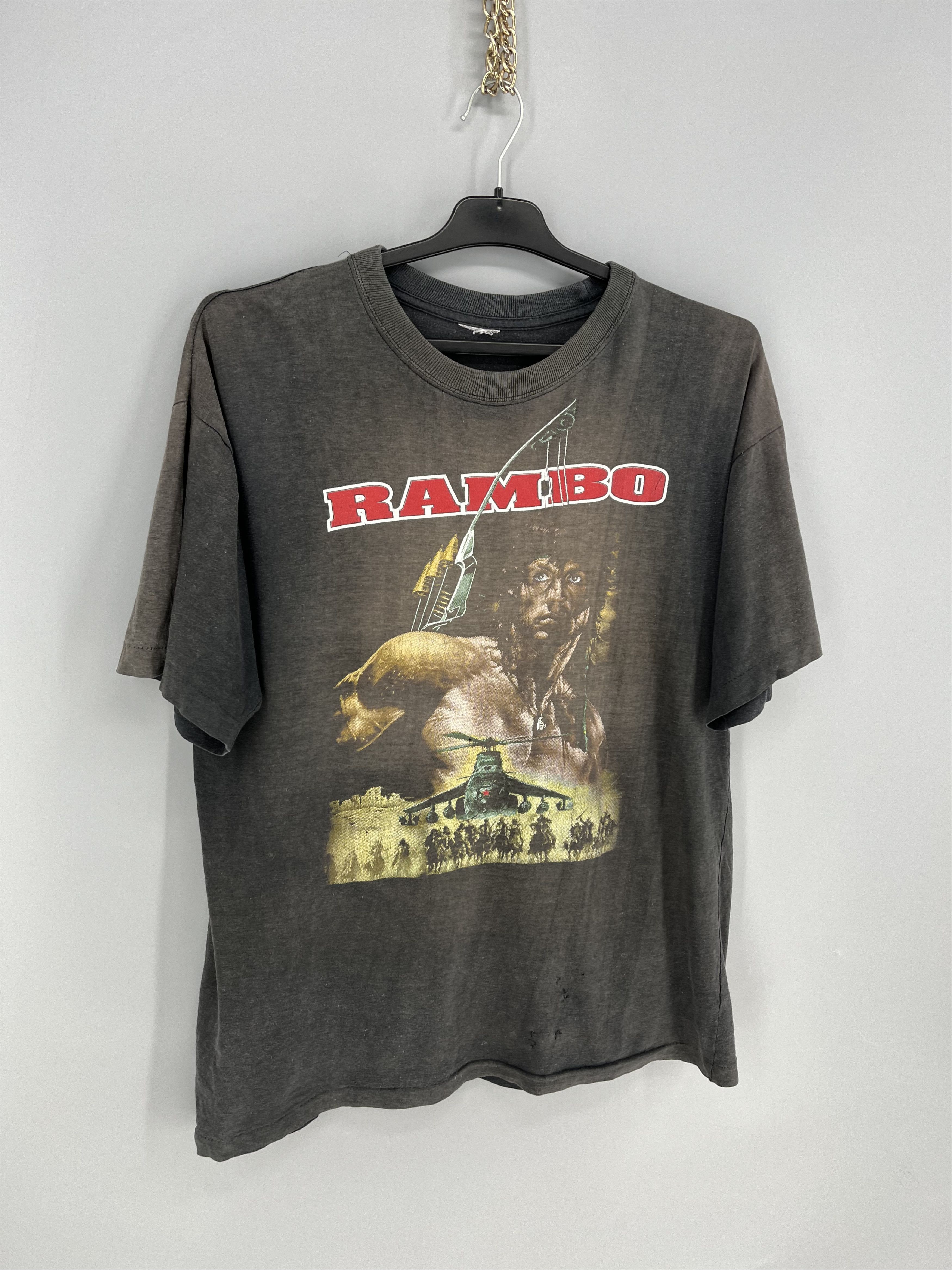 Japanese Brand Vintage 90s Rambo Movie Tee Sylvester Stallone Rap Print Size US M / EU 48-50 / 2 - 2 Thumbnail