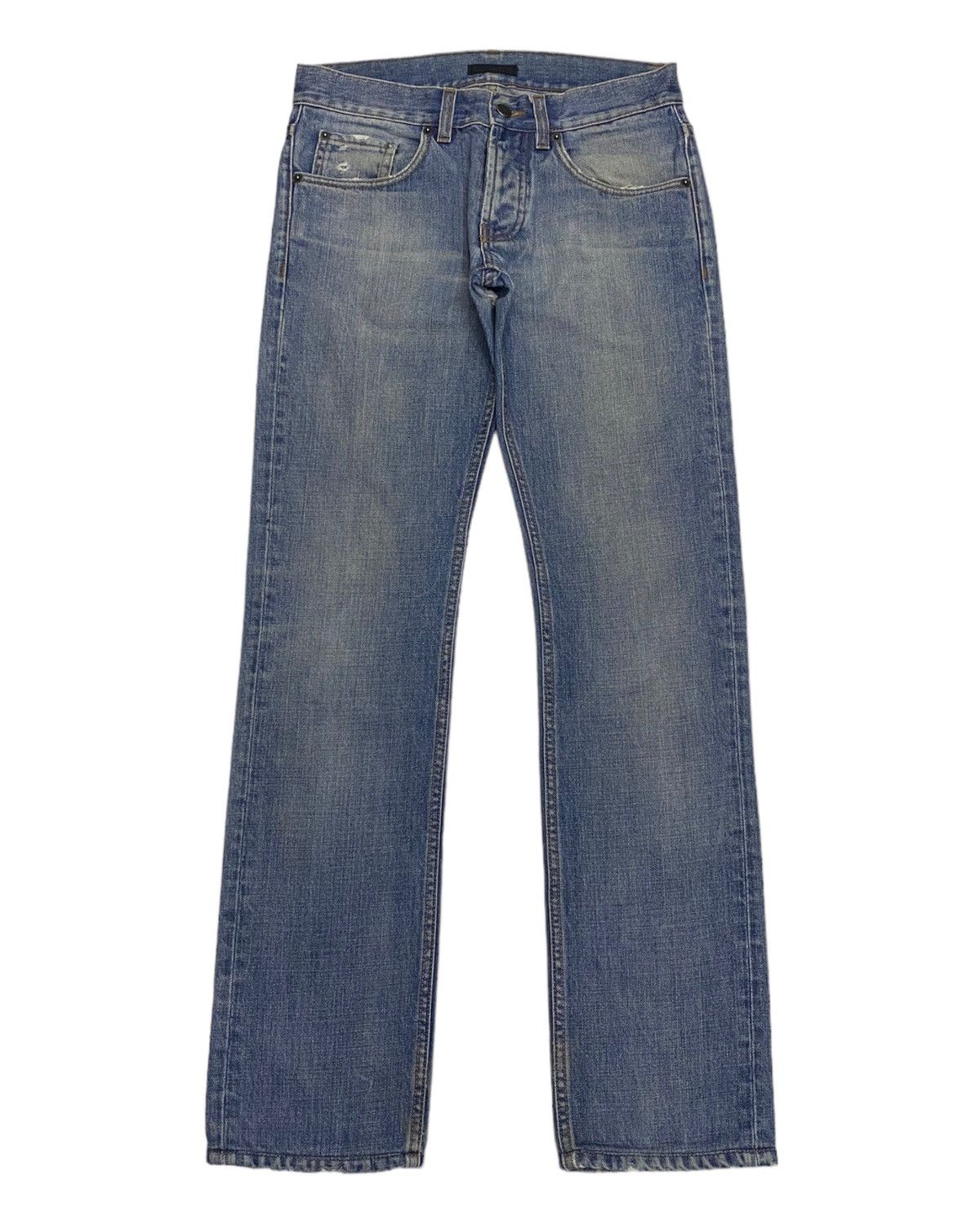 Prada 🔥VINTAGE PRADA DISTRESSED DENIM TAPERED LEG Size US 29 - 1 Thumbnail