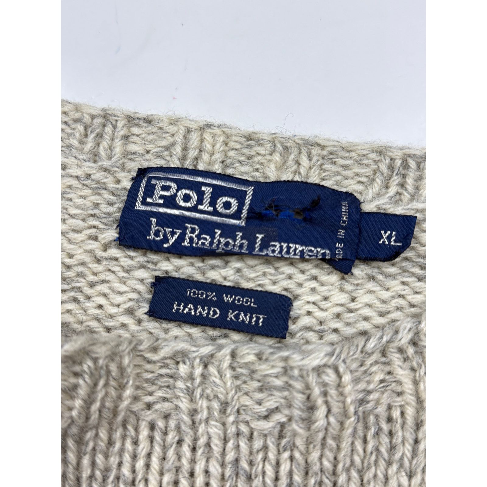 Vintage Vintage 90 Polo Ralph Lauren Wool Hand Knit Cable Sweater XL Size US XL / EU 56 / 4 - 3 Thumbnail
