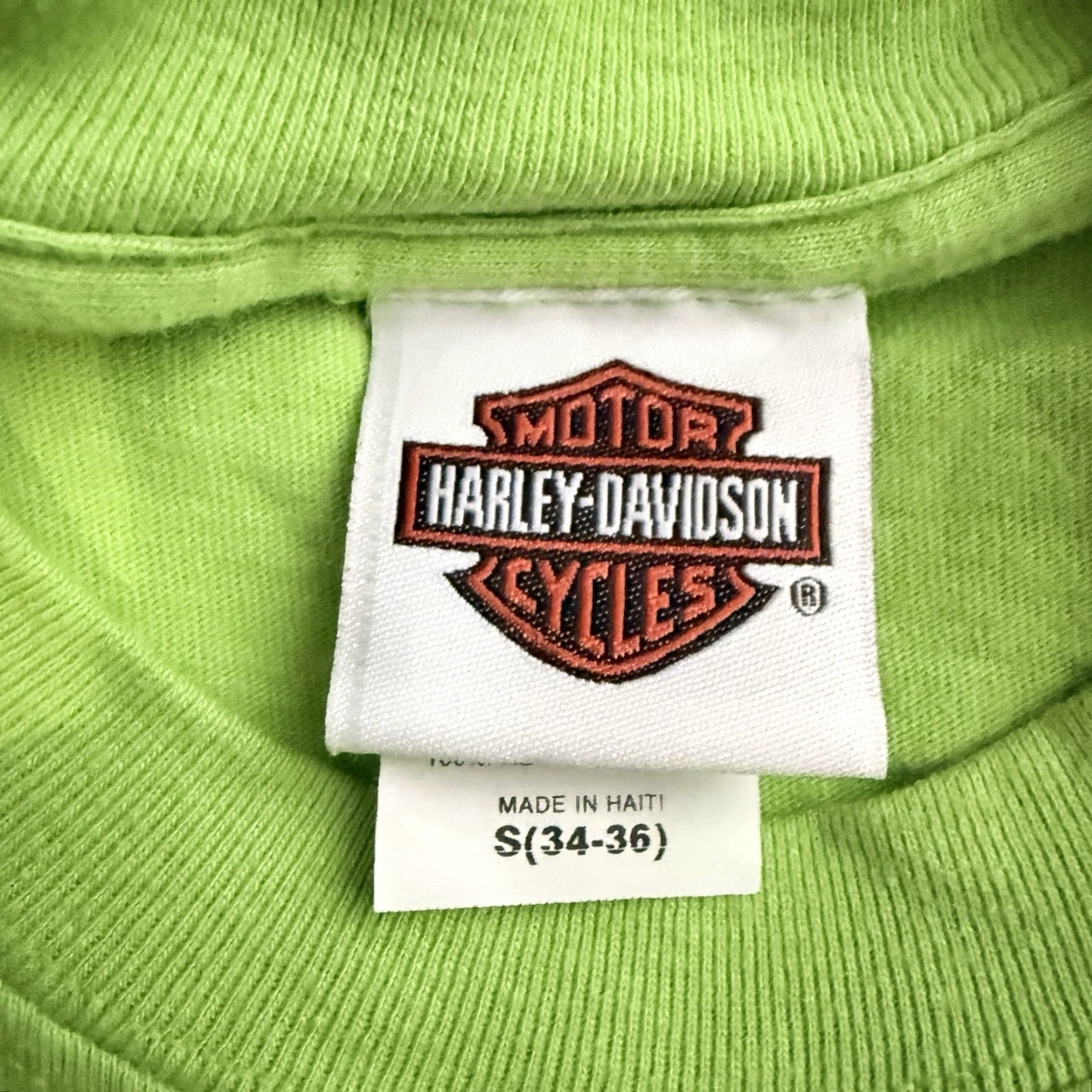Harley Davidson VINTAGE Harley-Davidson T-Shirt Green 100% Cotton Graphic Tee Unisex Small Regular Fit Adults Mens Womens Graphic Tee Size US S / EU 44-46 / 1 - 4 Thumbnail