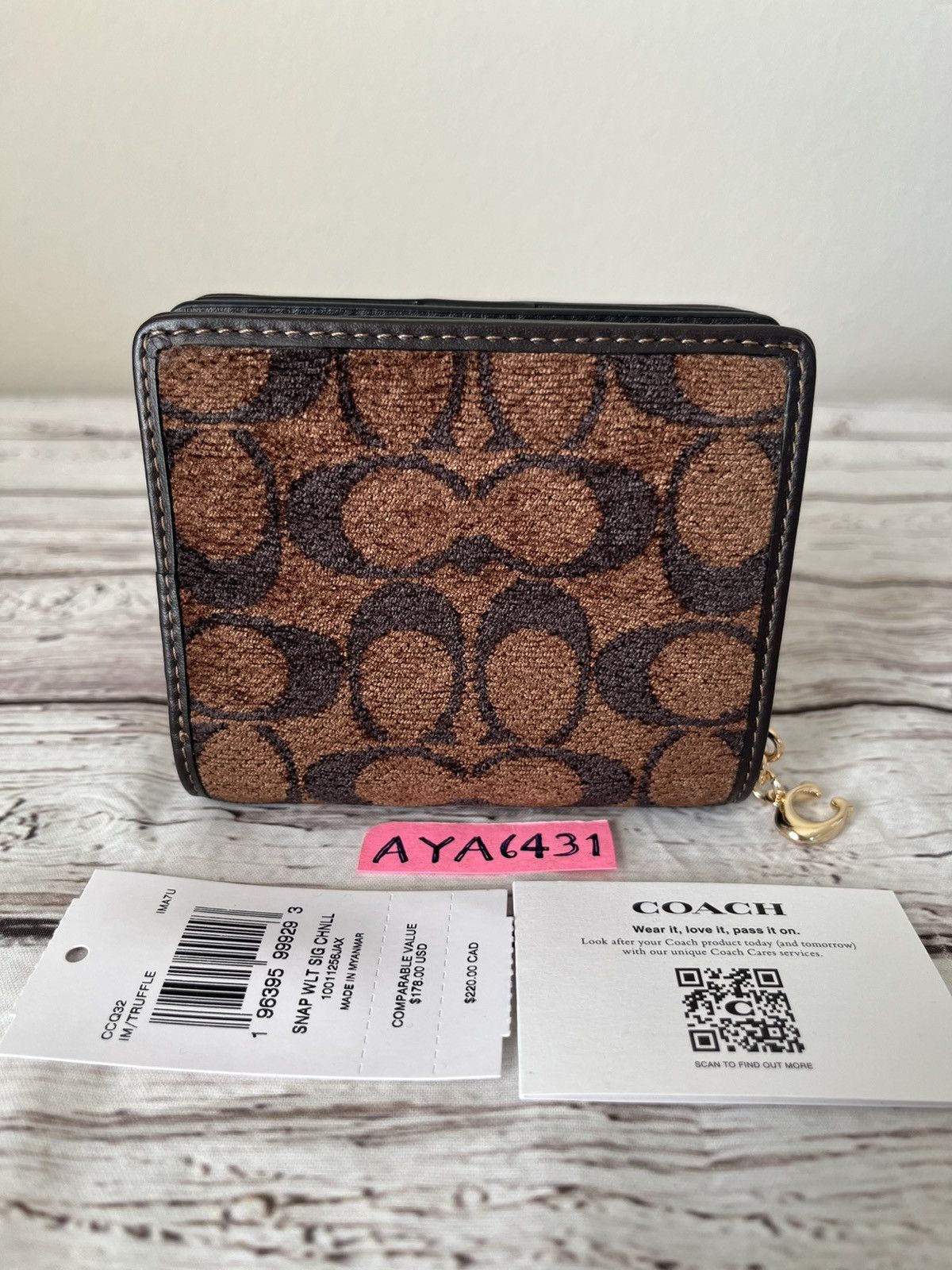 Coach Coa Snap Wallet In Signature Chenille Size ONE SIZE - 3 Thumbnail