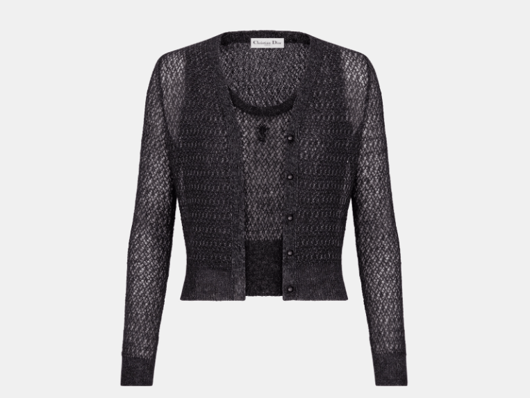 Dior o1w1db10925 444W01 Twinset Sweater in Black Size XS / US 0-2 / IT 36-38 - 1 Thumbnail