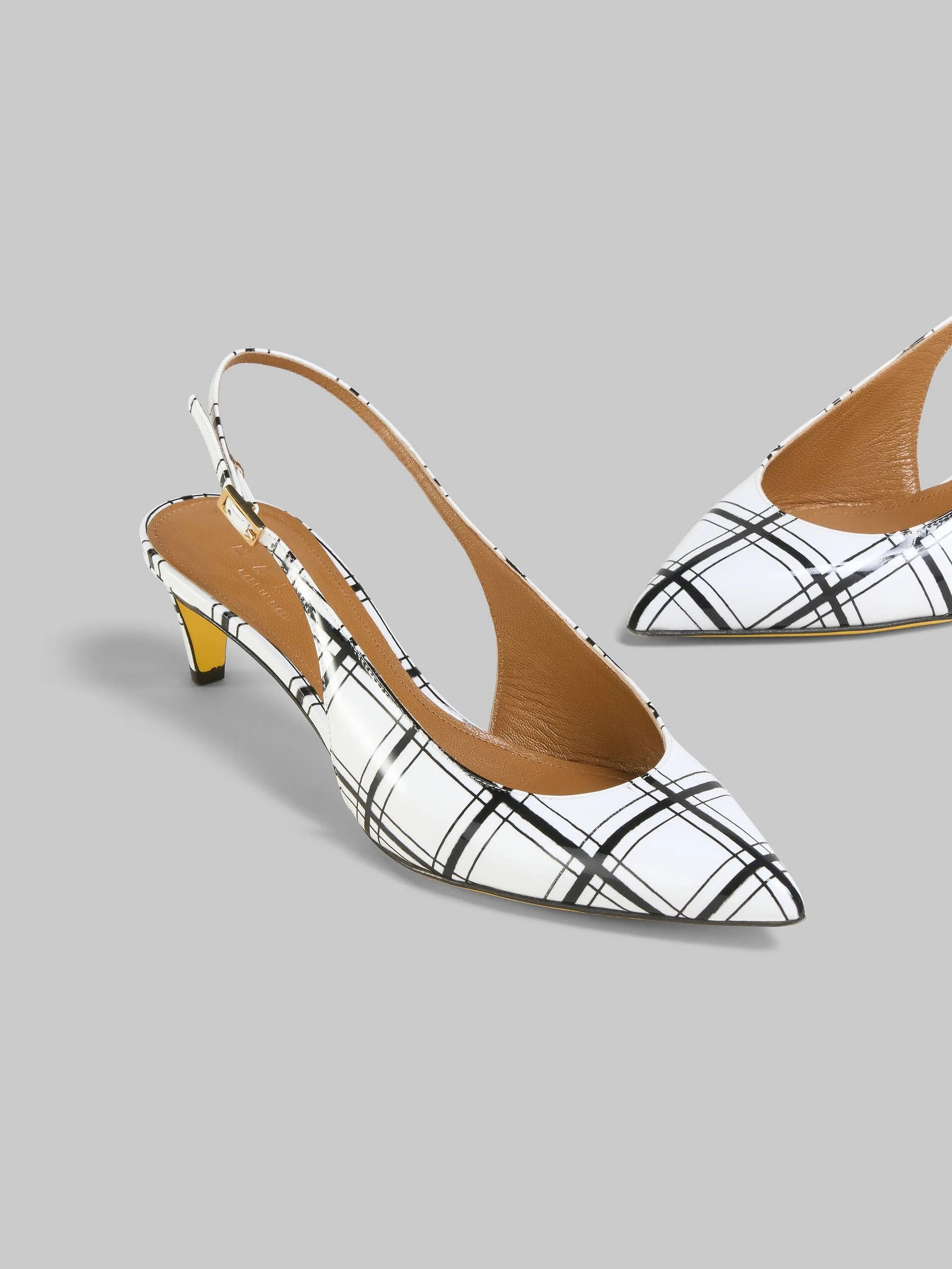 Marni o1w1db10824 Sling Back Pumps in Black White Size US 10 / IT 40 - 3 Thumbnail