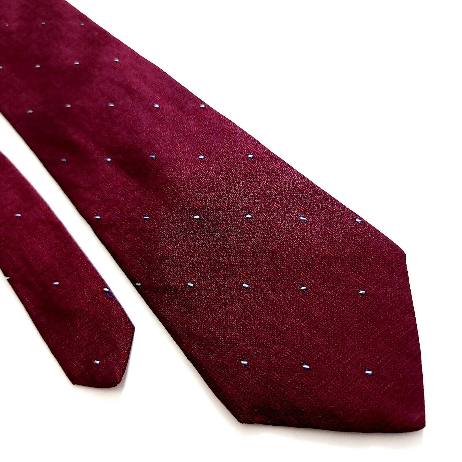 Pierre Cardin Pierre Cardin Red Woven Geometric Silk Tie Size ONE SIZE - 1 Thumbnail