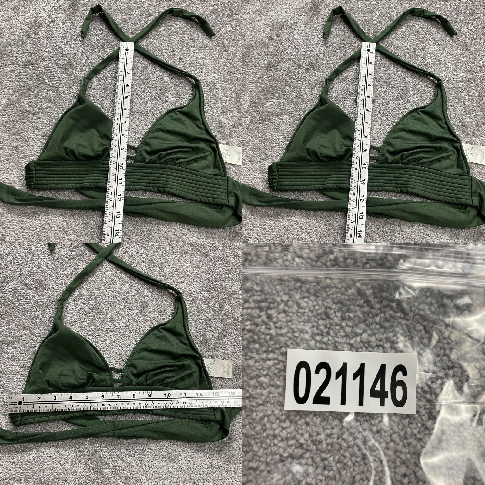 Vintage Kona Sol Women's Small Green Padded Halter Bikini Top Swimsuit Beach Summer Surf Size S / US 4 / IT 40 - 8 Thumbnail