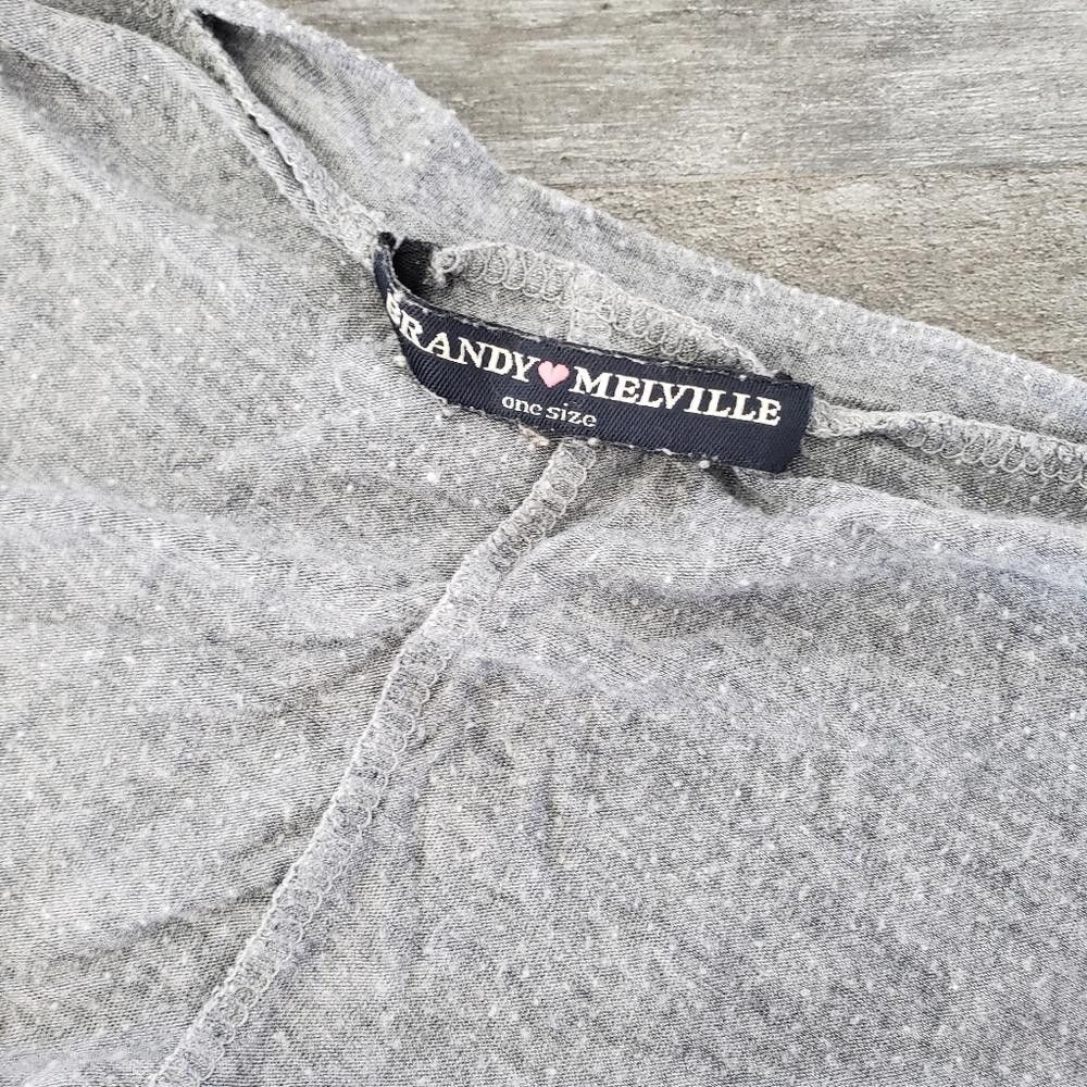Designer Grey Basic Melville Boxy Vneck Sleeve Size ONE SIZE - 3 Thumbnail