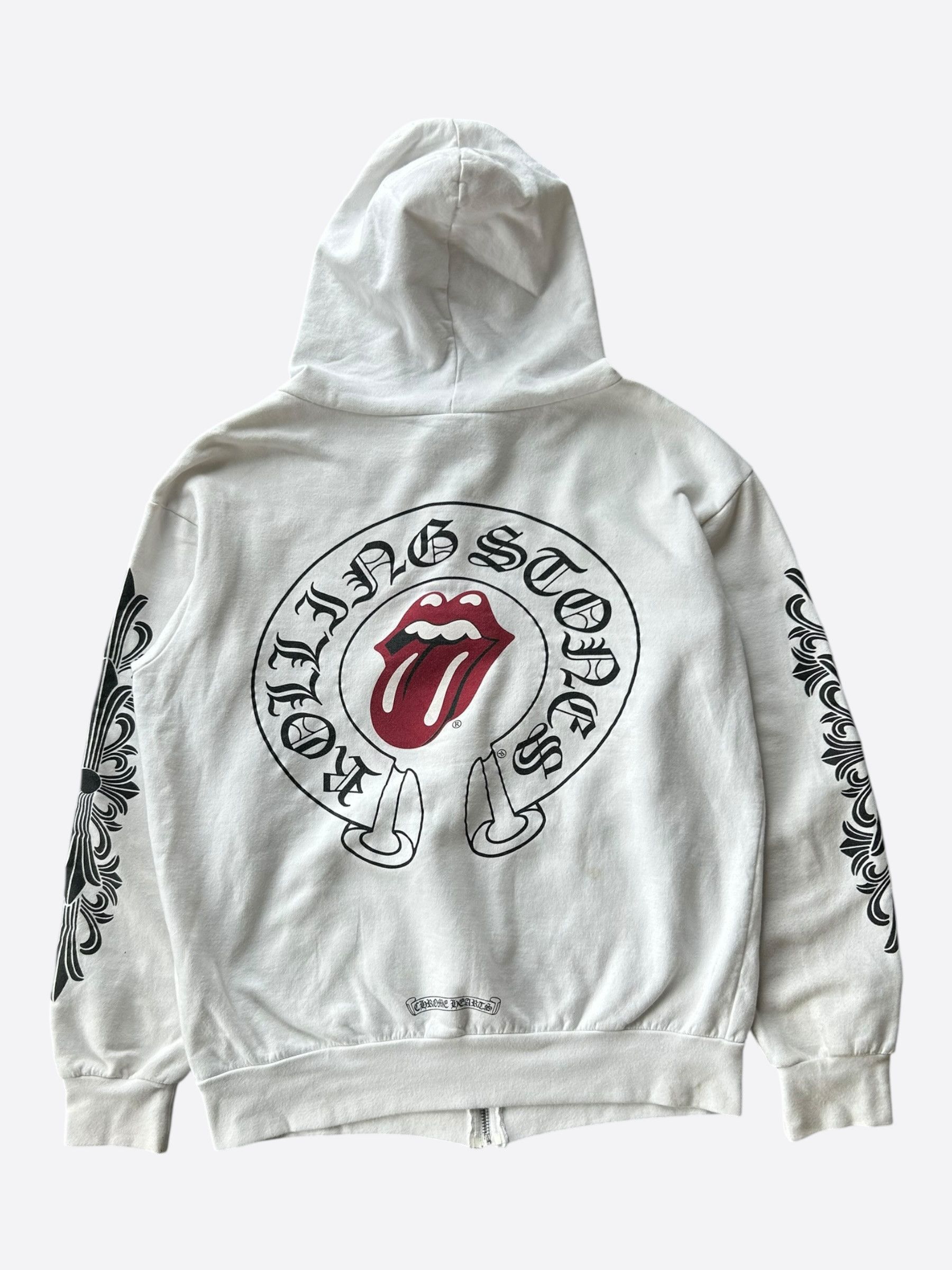 Chrome Hearts White & Black Rolling Stones Horseshoe Logo Zip Up Hoodie Size US L / EU 52-54 / 3 - 2 Thumbnail