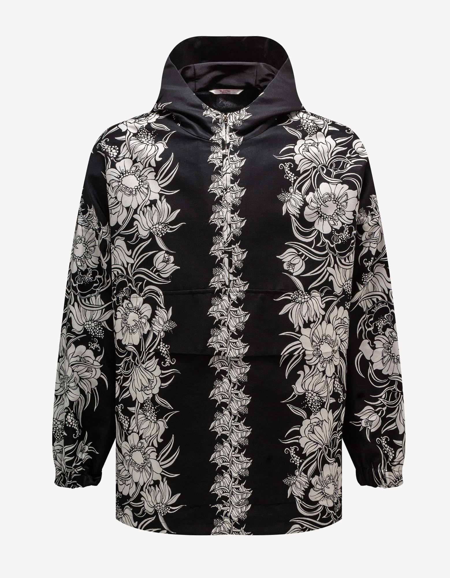 image of Valentino Black Street Flowers Daisyland Print Anorak Size 46, Men's