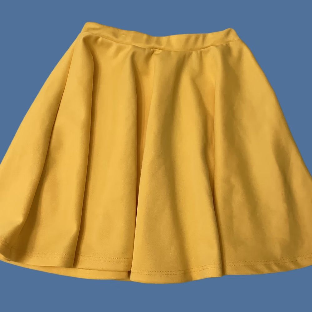 Vintage Johnny Skirt Womens S Yellow Skater Mini Pleated Pull On Retro Party/Cocktail Casual Size 28" / US 6 / IT 42 - 1 Thumbnail