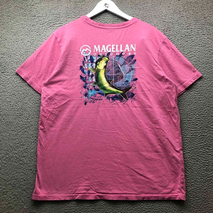 Vintage Magellan Outdoor T-Shirt Men's XL Short Sleeve Fishing Graphic Crew  Neck Pink