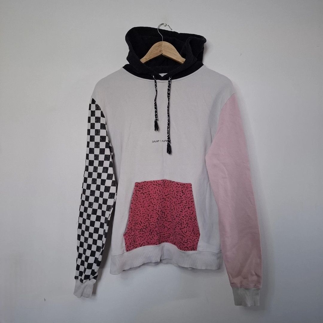 Saint Laurent Paris SAINT LAURENT 2020 Memphis Colourblock Checkered Hoodie Size US S / EU 44-46 / 1 - 1 Thumbnail