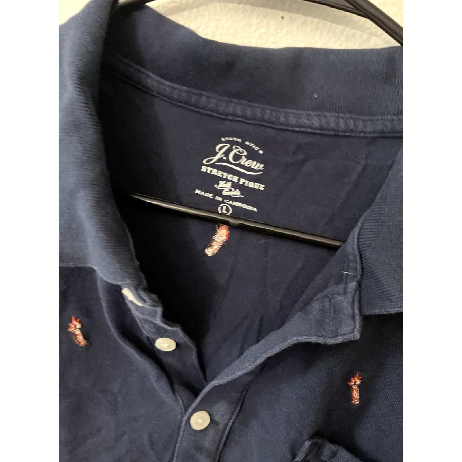 J.Crew VINTAGE J.CREW Polo Shirt Navy Blue Embroidered Large Slim Men’s L Blue Embroidered 90s Polo Mens Size US L / EU 52-54 / 3 - 2 Thumbnail
