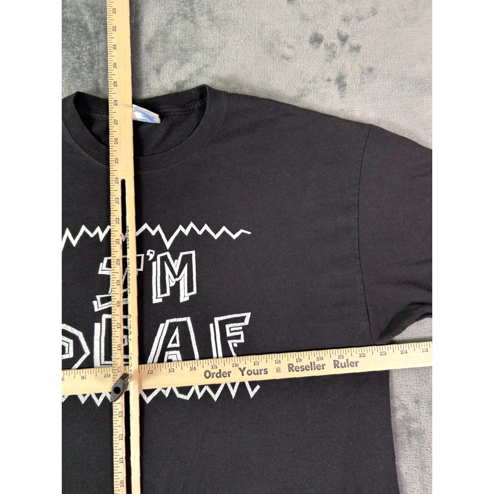 Hanes VINTAGE Hanes Heavyweight Black Shirt L Men I’m Deaf 90s T-Shirt Cotton 50/50 Crew Neck Short Sleeve Ready Wear Mens Size US L / EU 52-54 / 3 - 4 Thumbnail
