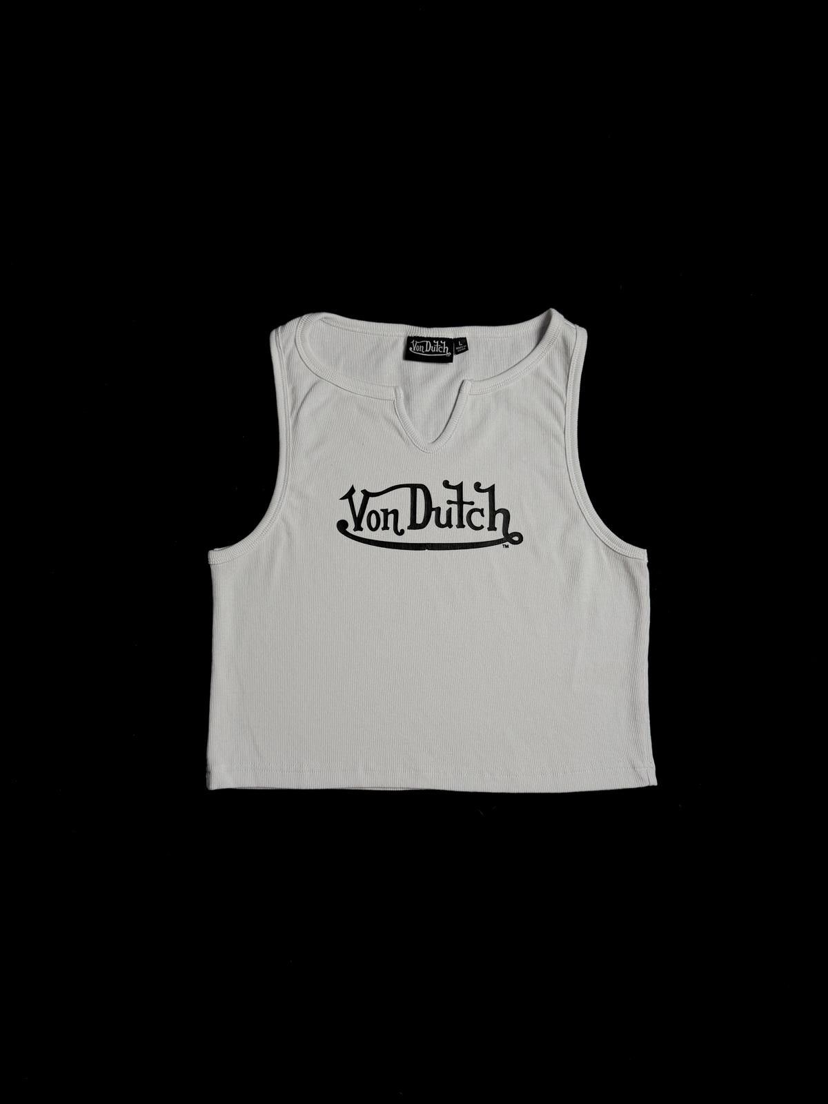 Von Dutch Y2k Von Dutch Classic Cropped White Tank Top Large Size L / US 10 / IT 46 - 1 Thumbnail