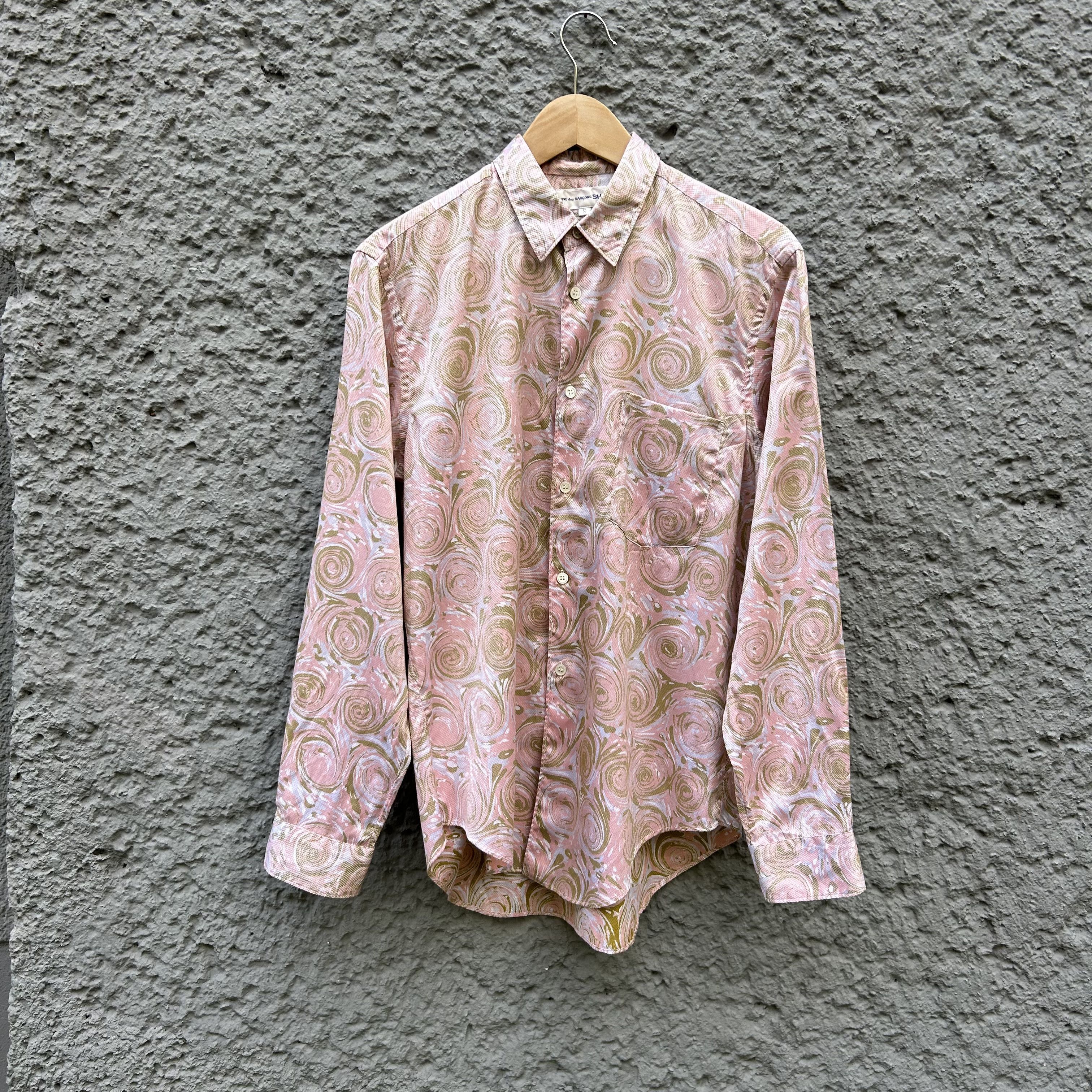 Comme des Garcons SHIRT CDG Shirt Patterned Pink Shirt Button Up with Matching Tie Size US S / EU 44-46 / 1 - 2 Thumbnail