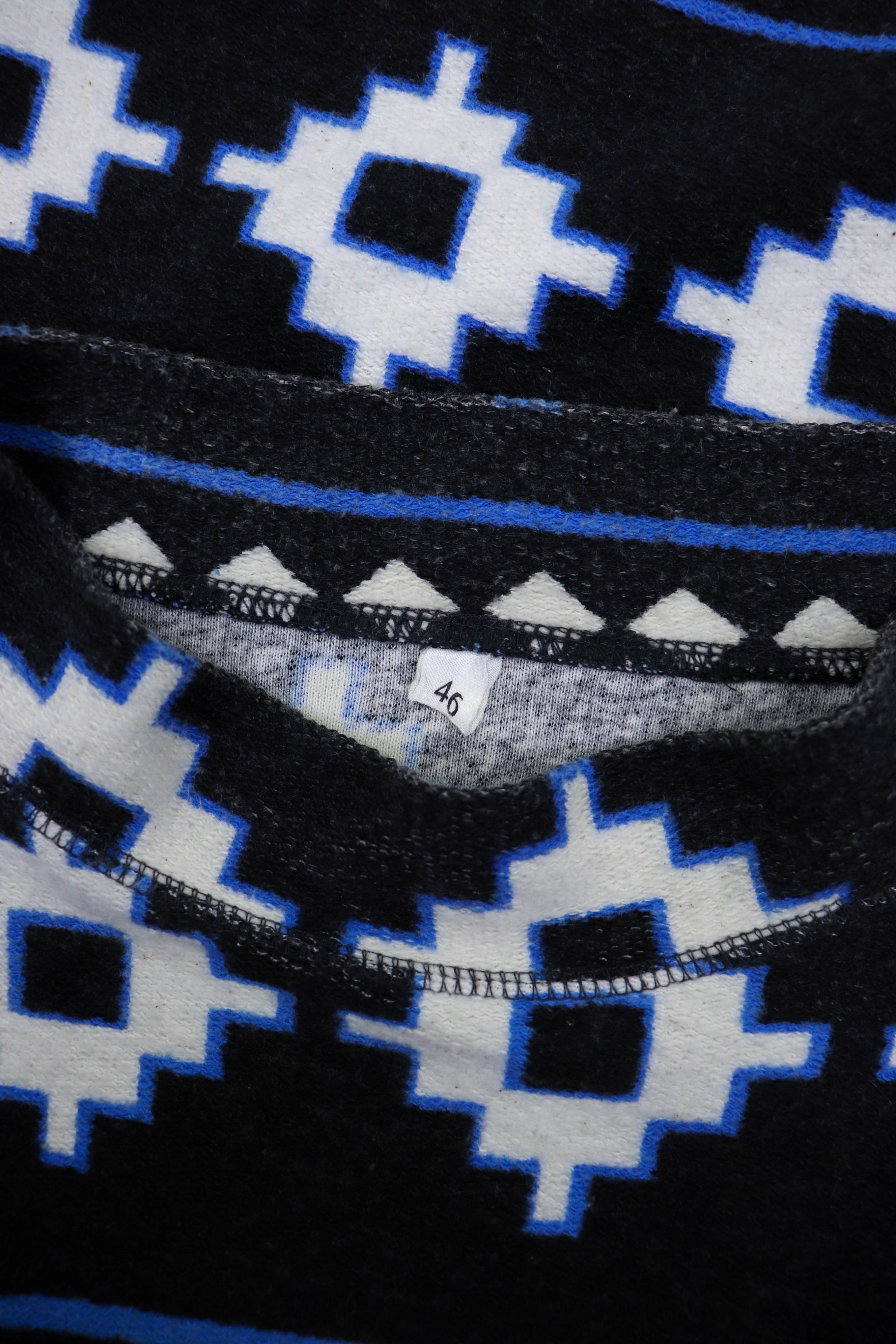 Vintage Vintage Aztec Graphics Mock Neck LS Oversized Baggy Pullover Size US XL / EU 56 / 4 - 8 Thumbnail