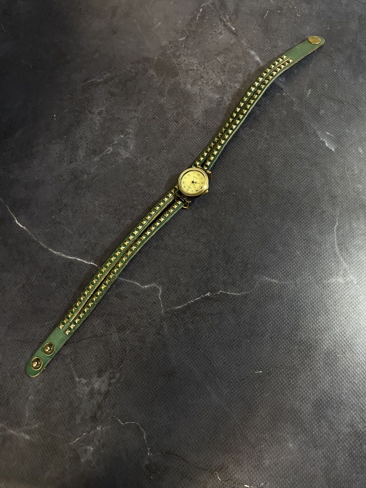 Jewelry × Vintage M&C Dual Wrap Studded Green Leather Watch Japanese Brand Size ONE SIZE - 5 Thumbnail