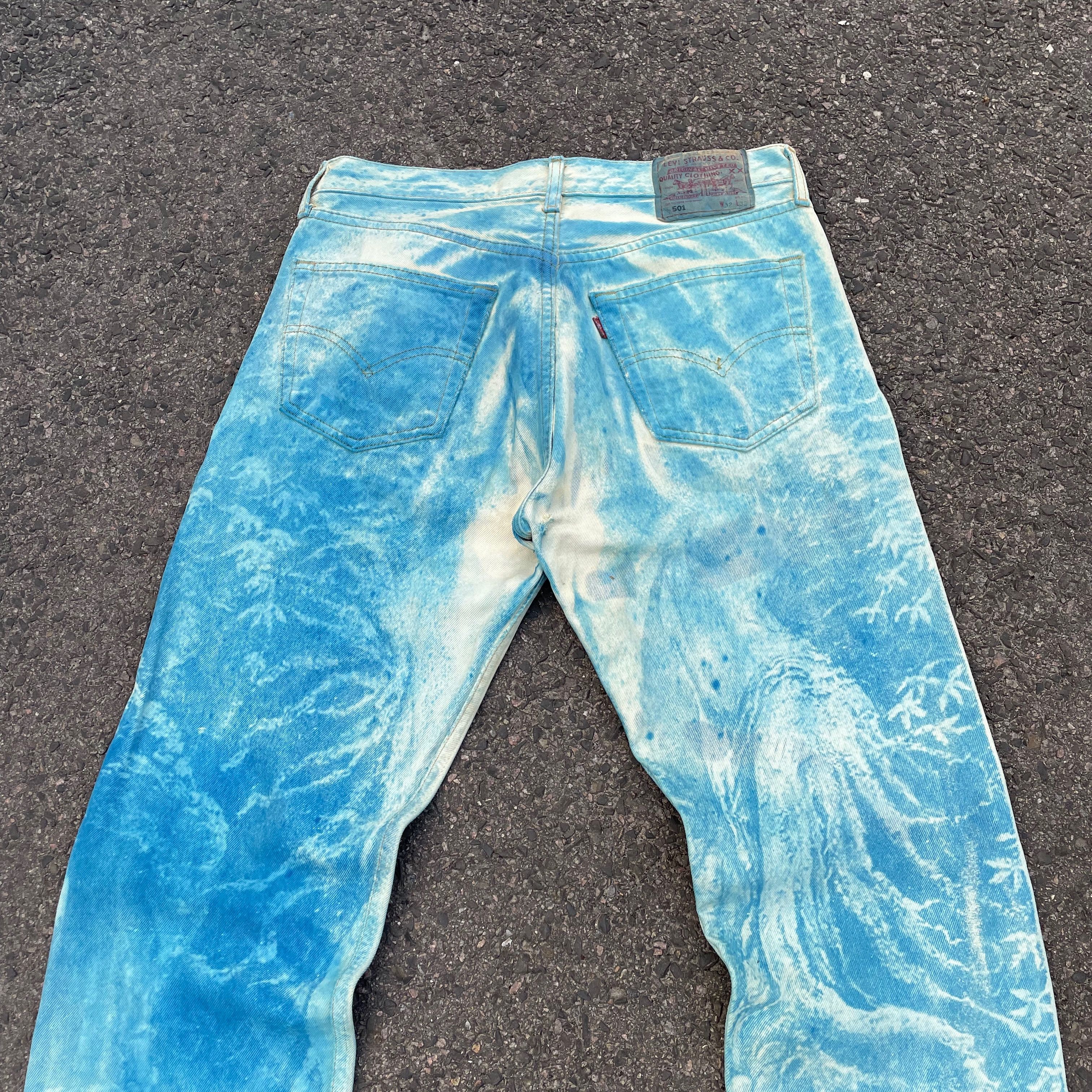 Levi's Custom Levi’s 32x32 Blue Art Print Jeans Y2K Grunge Size US 32 / EU 48 - 14 Thumbnail