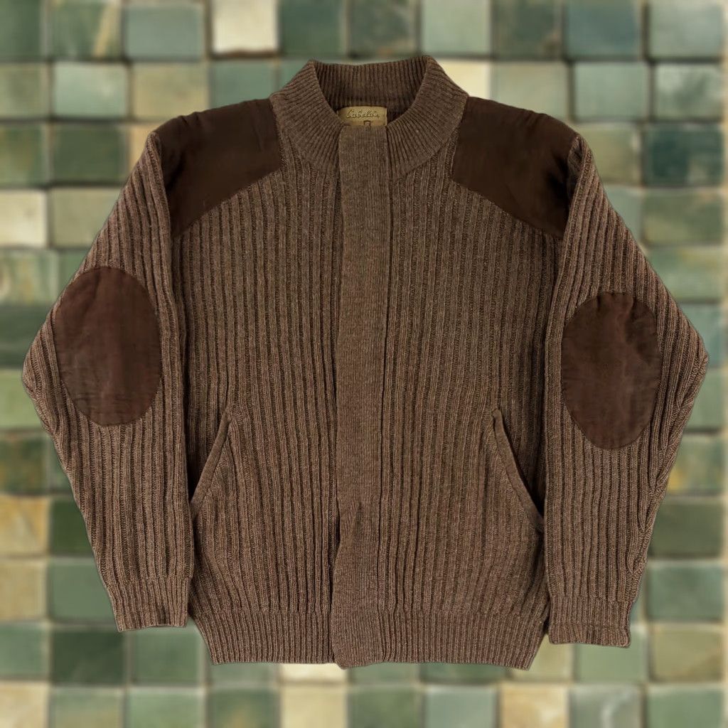 Vintage Cabela's Sweater Full Zip Cardigan 100% Wool Brown Shoulders Elbow Patches Mens M Size US M / EU 48-50 / 2 - 1 Thumbnail