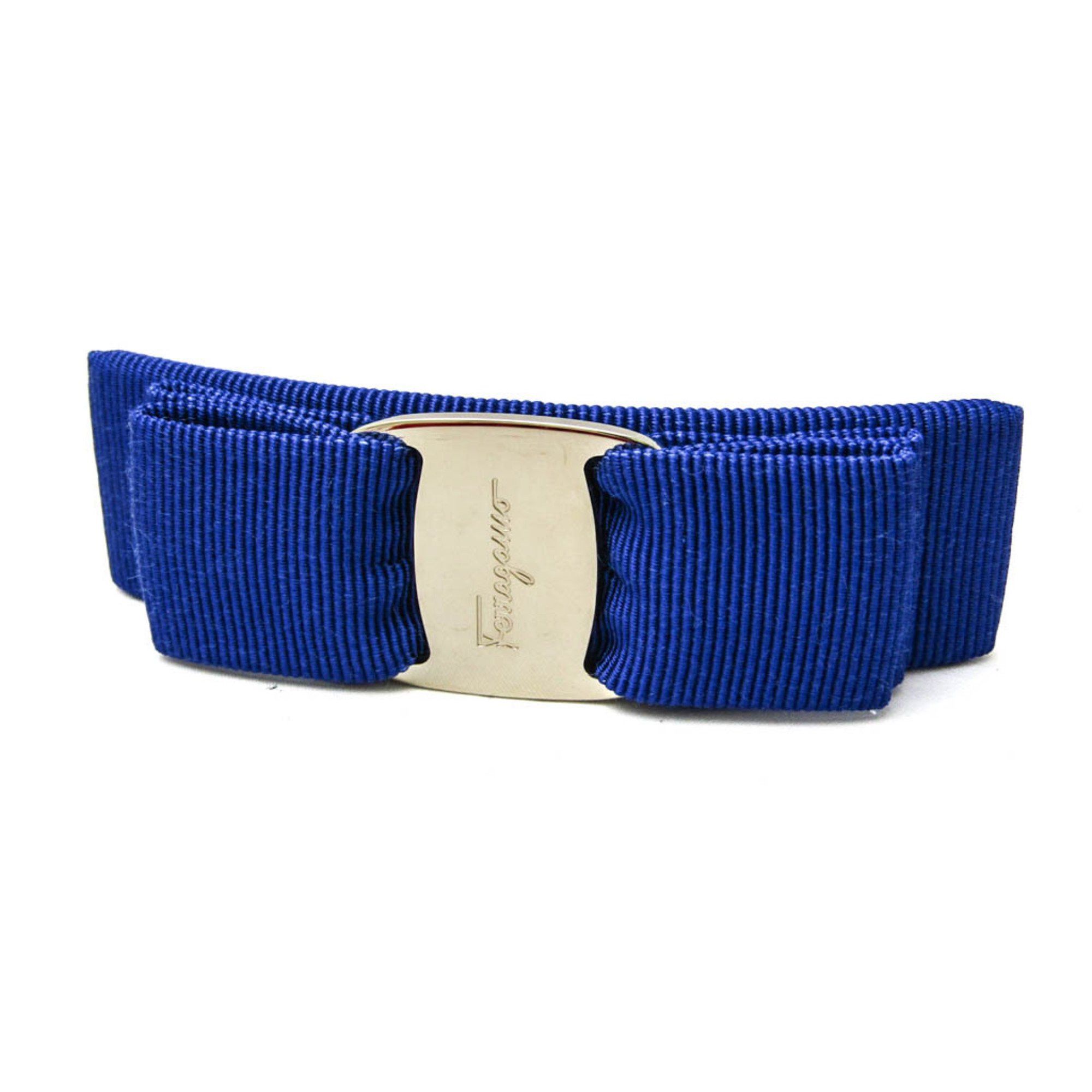 Salvatore Ferragamo Vara 34‐2019 CottonMetal Women's Barrette BlueGold