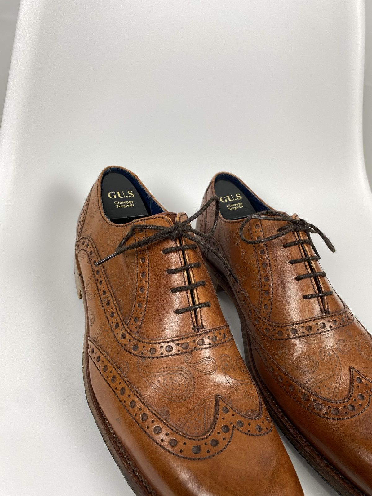 Barker Barker Grant Brogues Genuine Leather Paisley Printed Shoes Size US 11.5 / EU 44-45 - 6 Thumbnail