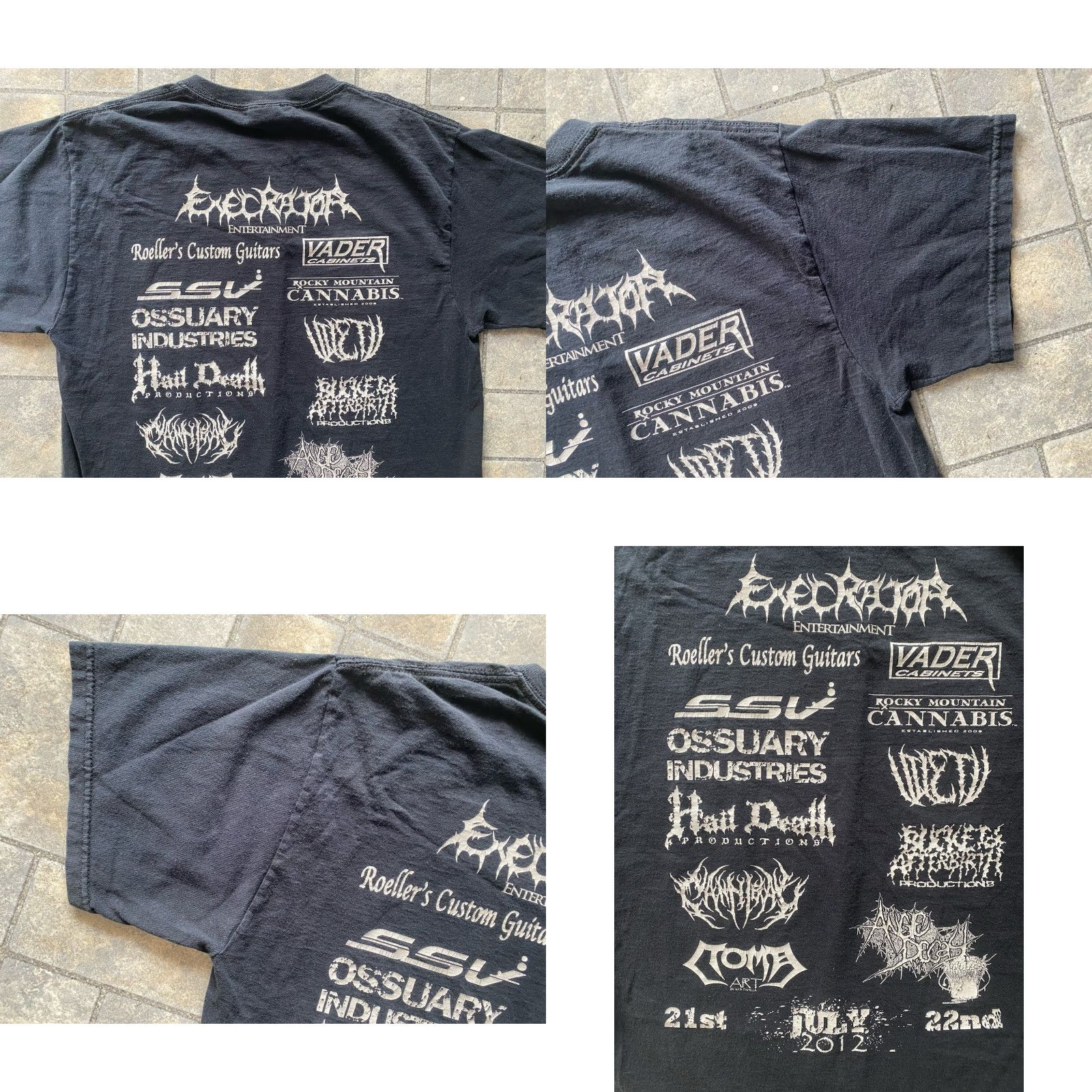 Fruit Of The Loom Foothills Gutfest Band Tour Graphic T Shirt Men's M Black 2010-2019 Music Rock Size US M / EU 48-50 / 2 - 9 Thumbnail