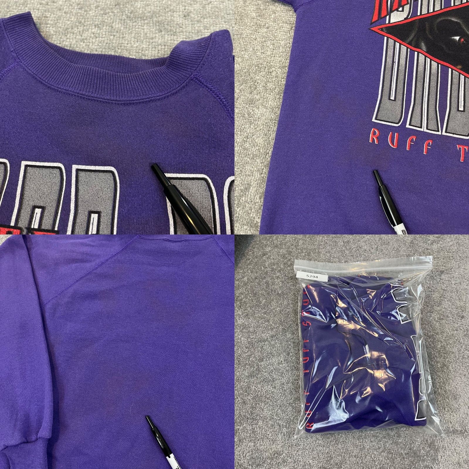 Hanes VINTAGE Hanes Sweatshirt Mens Large Purple Dog Rottweiler Crewneck Pullover 90s Graphic Print Animals Size US L / EU 52-54 / 3 - 8 Thumbnail