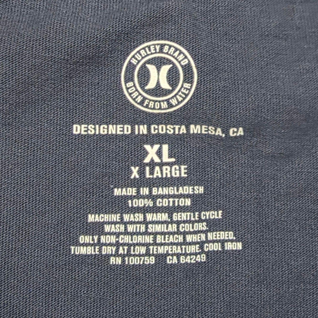 Hurley Hurley Logo Graphic Tee Men’s XL Blue Casual Crew Neck Size US XL / EU 56 / 4 - 3 Thumbnail