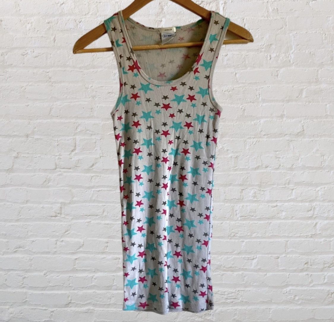 Old Navy OLD NAVY STAR PRINT PERFECT FIT RIBBED KNIT TANK Size S / US 4 / IT 40 - 1 Thumbnail