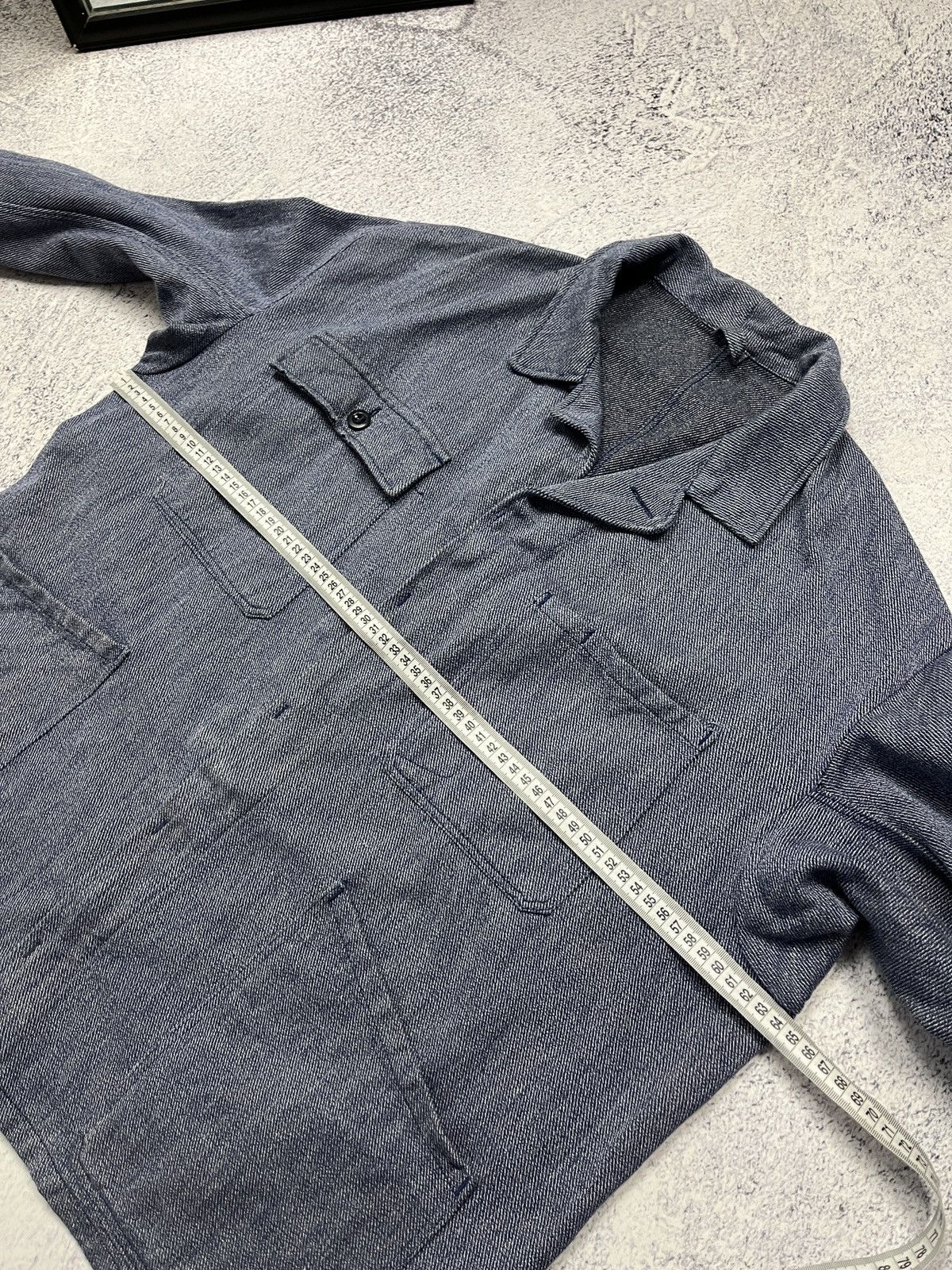 Vintage Vintage 90's French Work Denim Jacket Le Laboureur Lutteurs Size US L / EU 52-54 / 3 - 18 Thumbnail