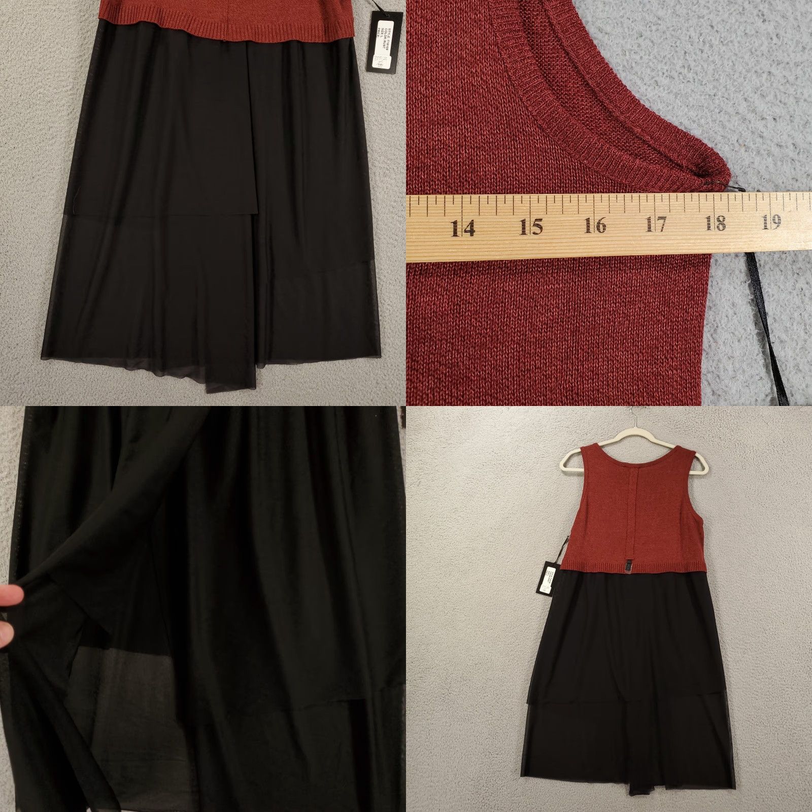 Vintage Gaspari New Womens Dress Size Large Bamboo Knee Length Chiffon Camisole Tunic Sheer Size L / US 10 / IT 46 - 8 Thumbnail