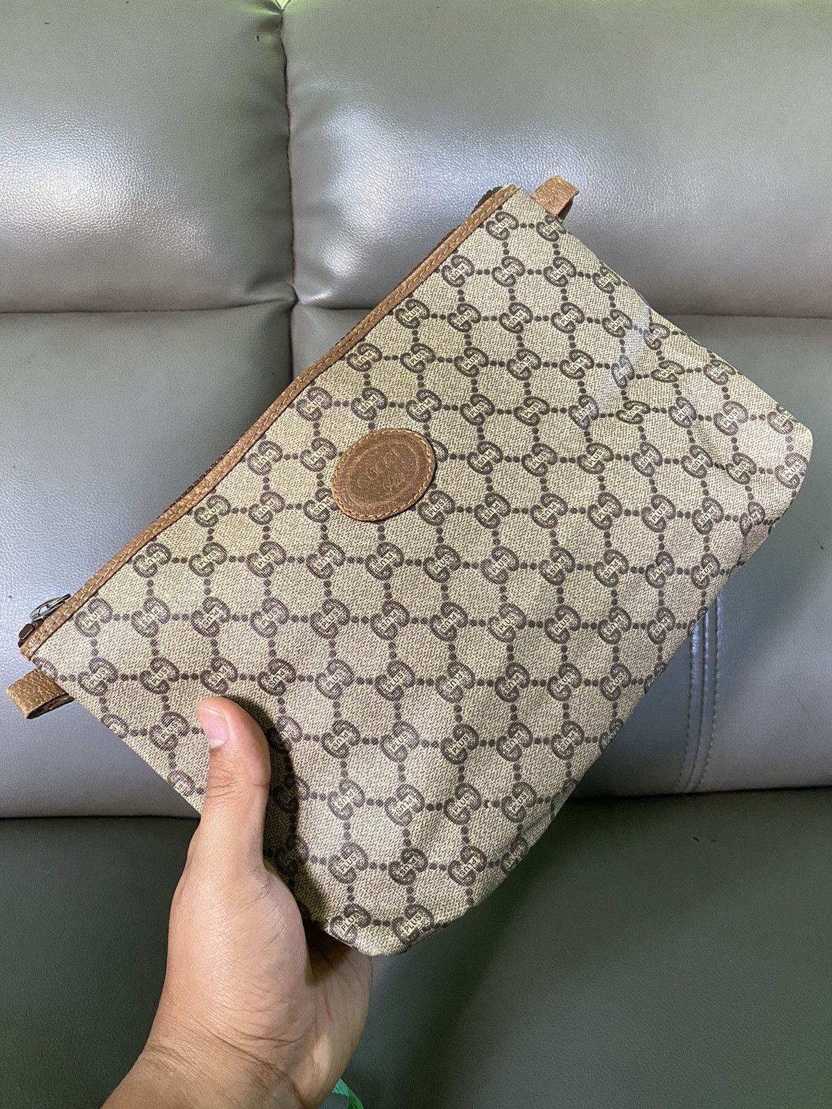 Gucci × Vintage GUCCI Plus Monogram Clutch Bag Size ONE SIZE - 1 Thumbnail