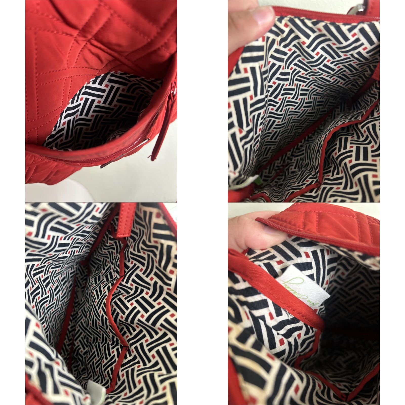 Vera Bradley Vera Bradley Crossbody Bag Medium Hipster Microfiber Red Womens Retired Pattern 10x11 Size ONE SIZE - 8 Thumbnail