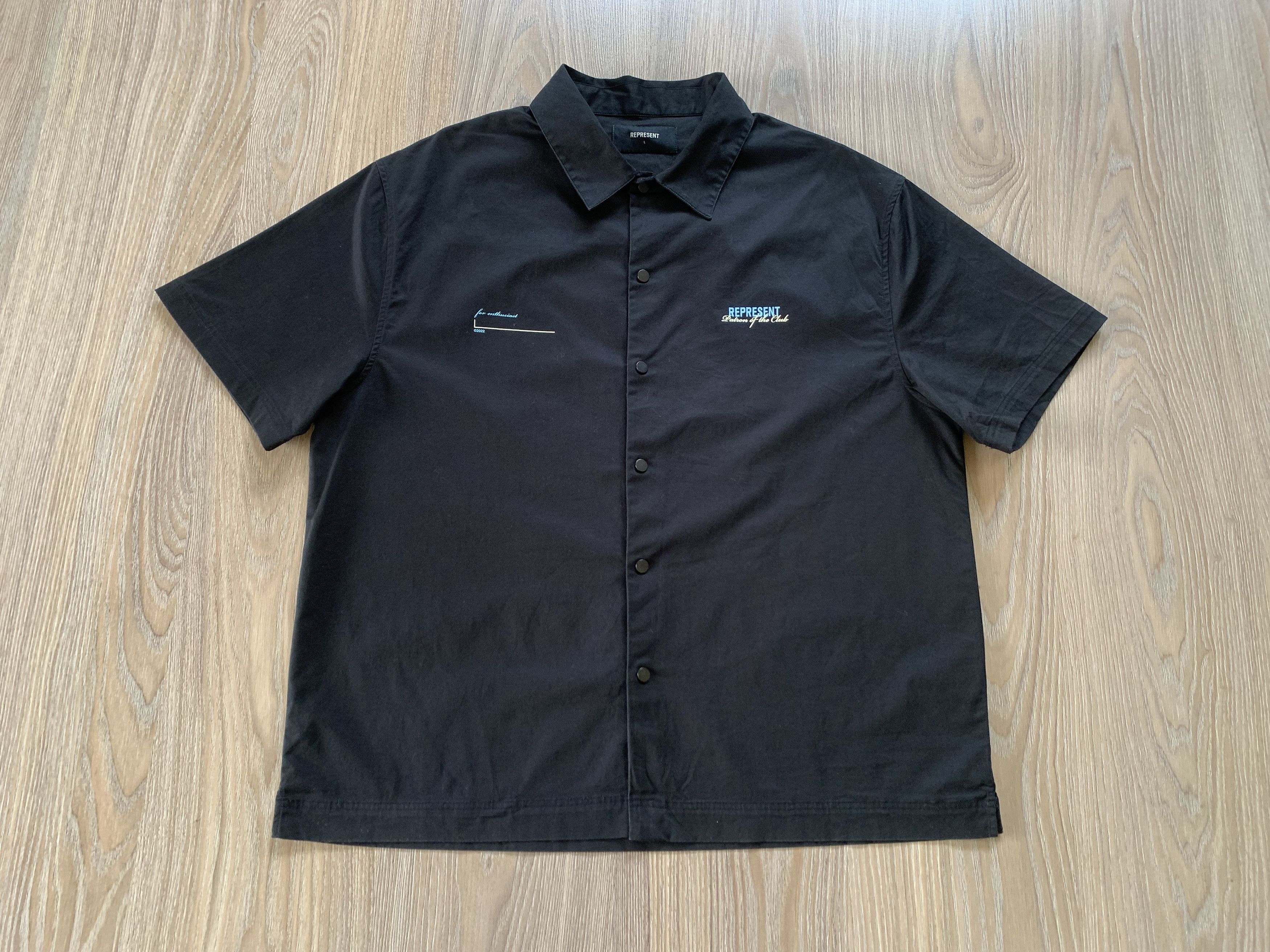 Represent Clo. Represent Patron Of The Club Black Cotton Button Up Shirt Size US L / EU 52-54 / 3 - 2 Thumbnail