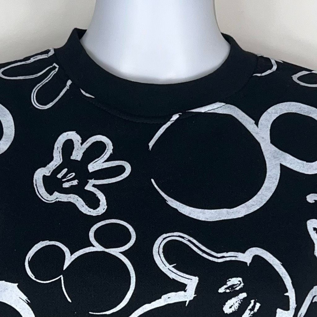 Disney Disney Black with White Mickey Graffiti print Sweatshirt Size XS / US 0-2 / IT 36-38 - 2 Thumbnail