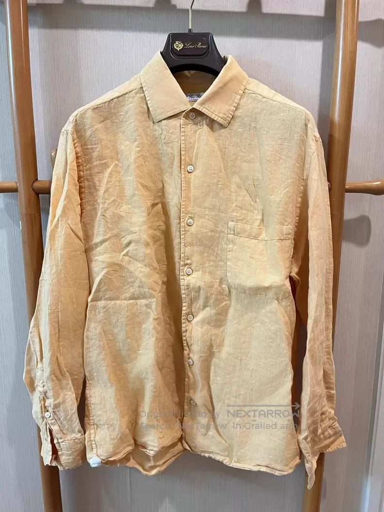 Loro Piana Loro Piana Mustard Yellow Linen Shirt Size L / US 10 / IT 46 - 1 Thumbnail