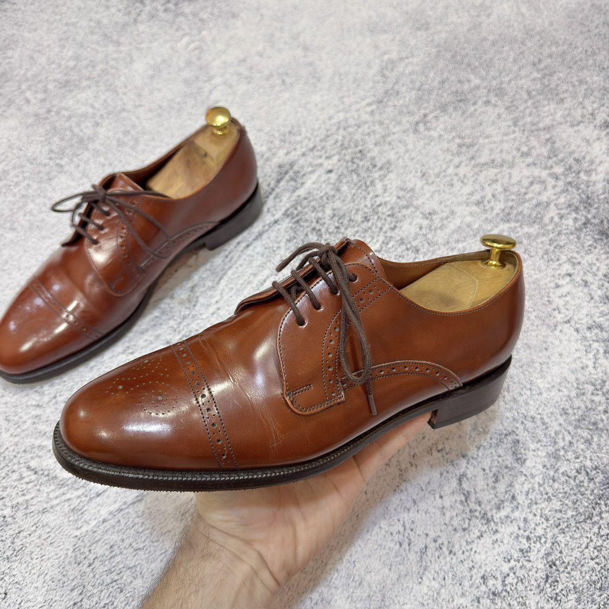 Barker Barker Vintage Handmade Derby Brogues US10 UK9 EU43 28cm Size US 10 / EU 43 - 7 Thumbnail