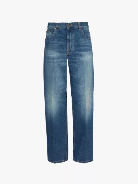 Victoria Beckham o1mle0525 Fold Detail Boyfriend Jean in Blue Size 27" / US 4 / IT 40 - 1 Thumbnail
