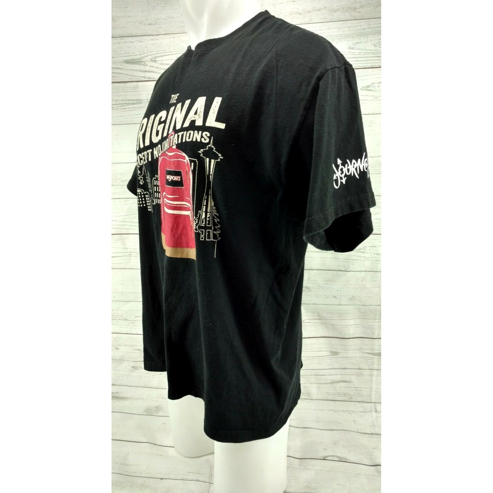 Jansport Journeys Jansport Black T-Shirt Advertising Vintage Hipster Mens XL Sz xL BackPack Logo Graphic Cotton Crew Neck Short Sleeve Shirt Men Size US XL / EU 56 / 4 - 4 Thumbnail