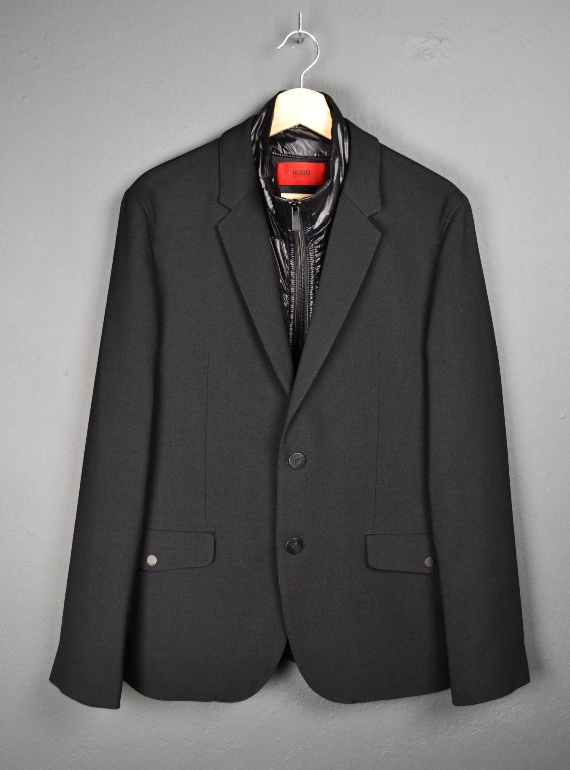Hugo Boss Hugo Boss Havin1941 38R S-M Black Sport Coat Jacket Blazer Size 38R - 1 Thumbnail