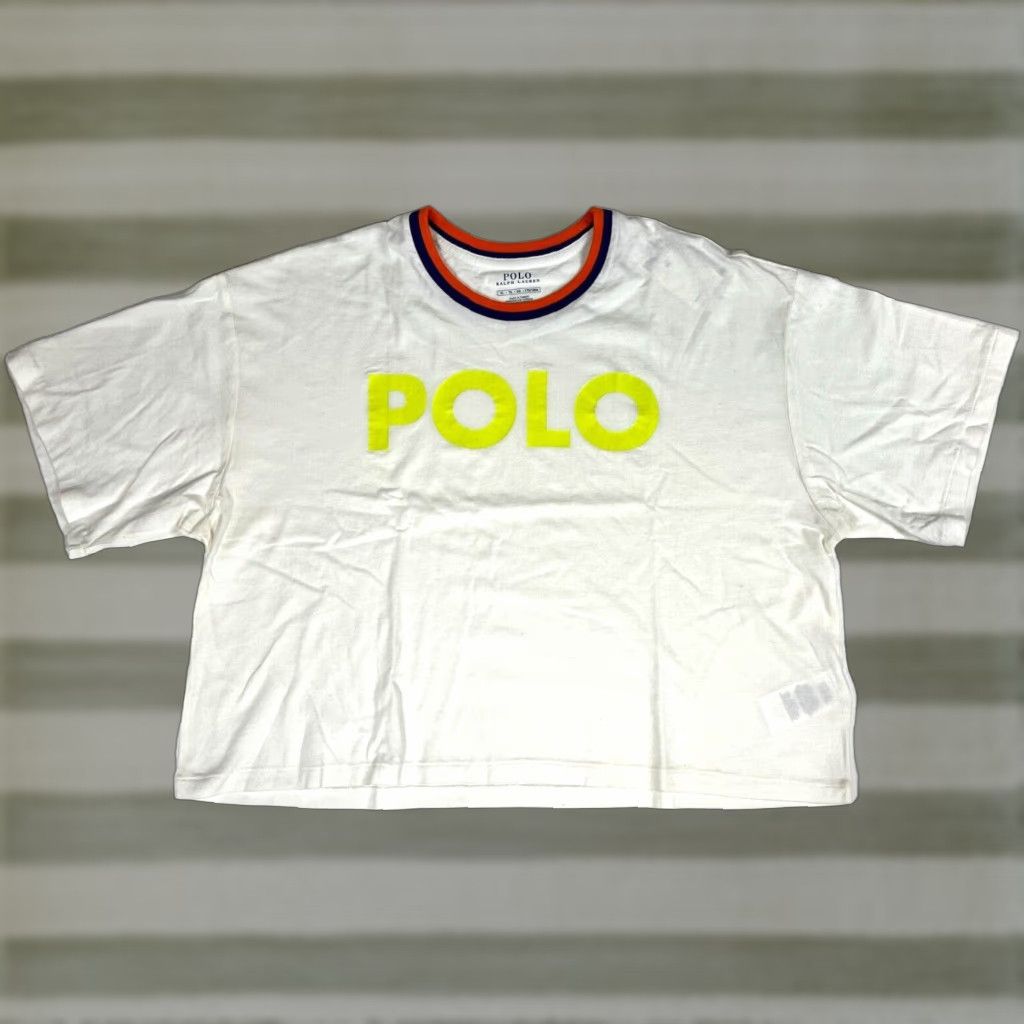 Polo Ralph Lauren Polo Ralph Lauren Cropped T-Shirt Womens XL White Crew Neck Short Sleeve NWT Size XL / US 12-14 / IT 48-50 - 1 Thumbnail