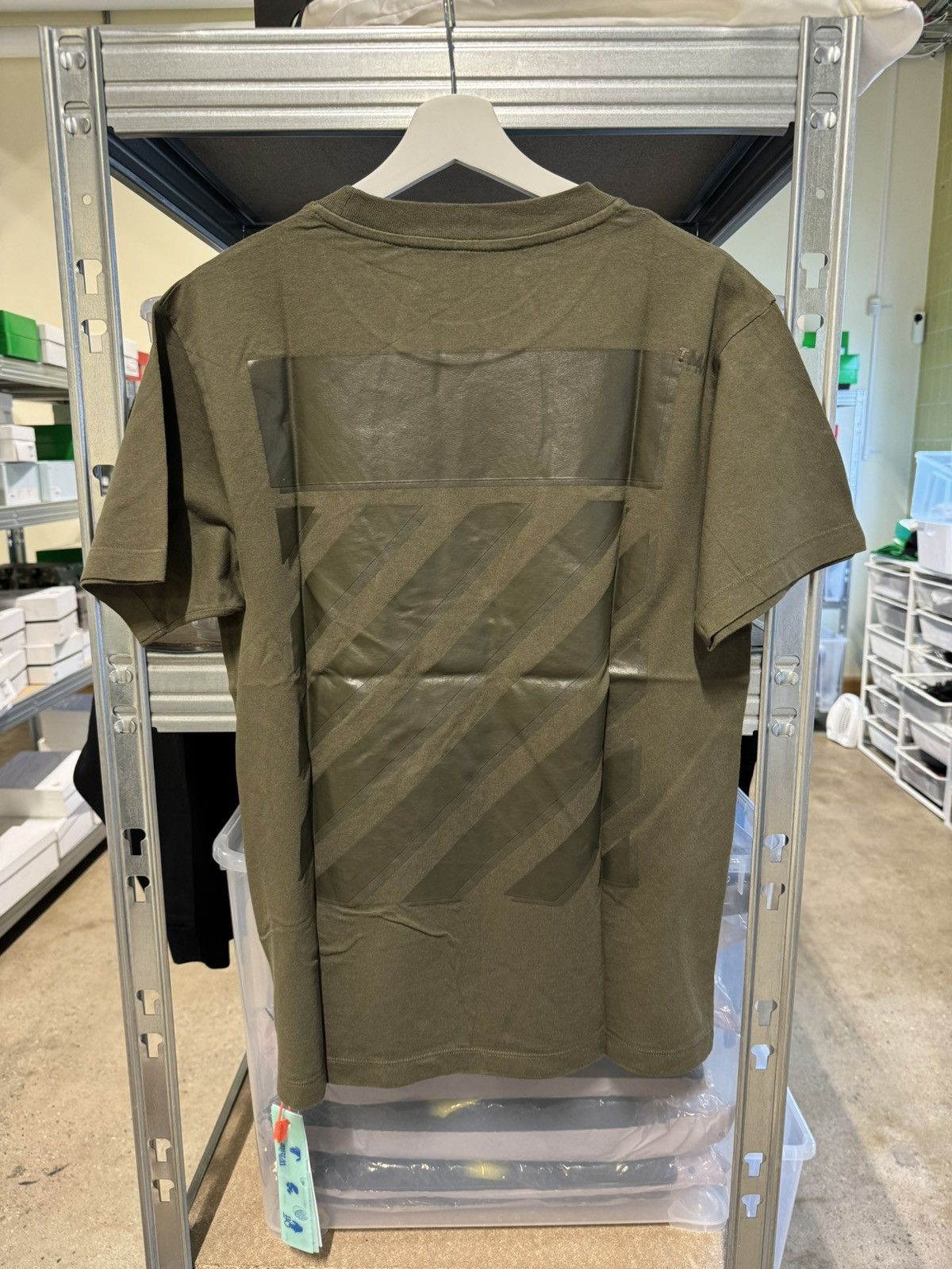 Off-White Off-White Diag Green T-Shirt NEW 500$ Size US M / EU 48-50 / 2 - 1 Thumbnail