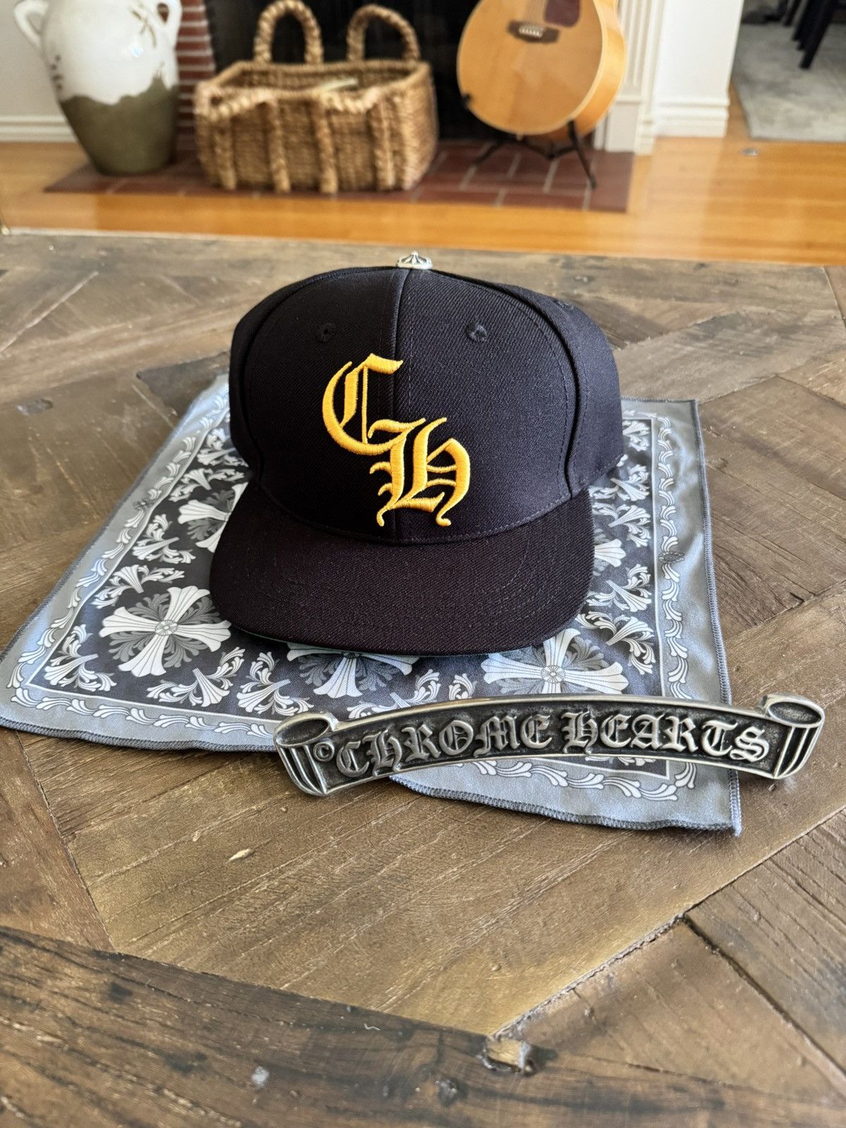 Chrome Hearts Chrome Hearts Black/Yellow CH Embroidered Cap Size ONE SIZE - 1 Thumbnail