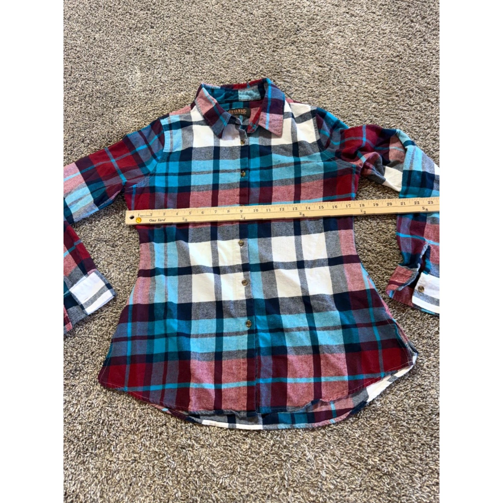 Vintage Shyanne Women's Shirt Small Plaid Red White Blue Long Sleeve Western Button-Up Collared Size S / US 4 / IT 40 - 5 Thumbnail