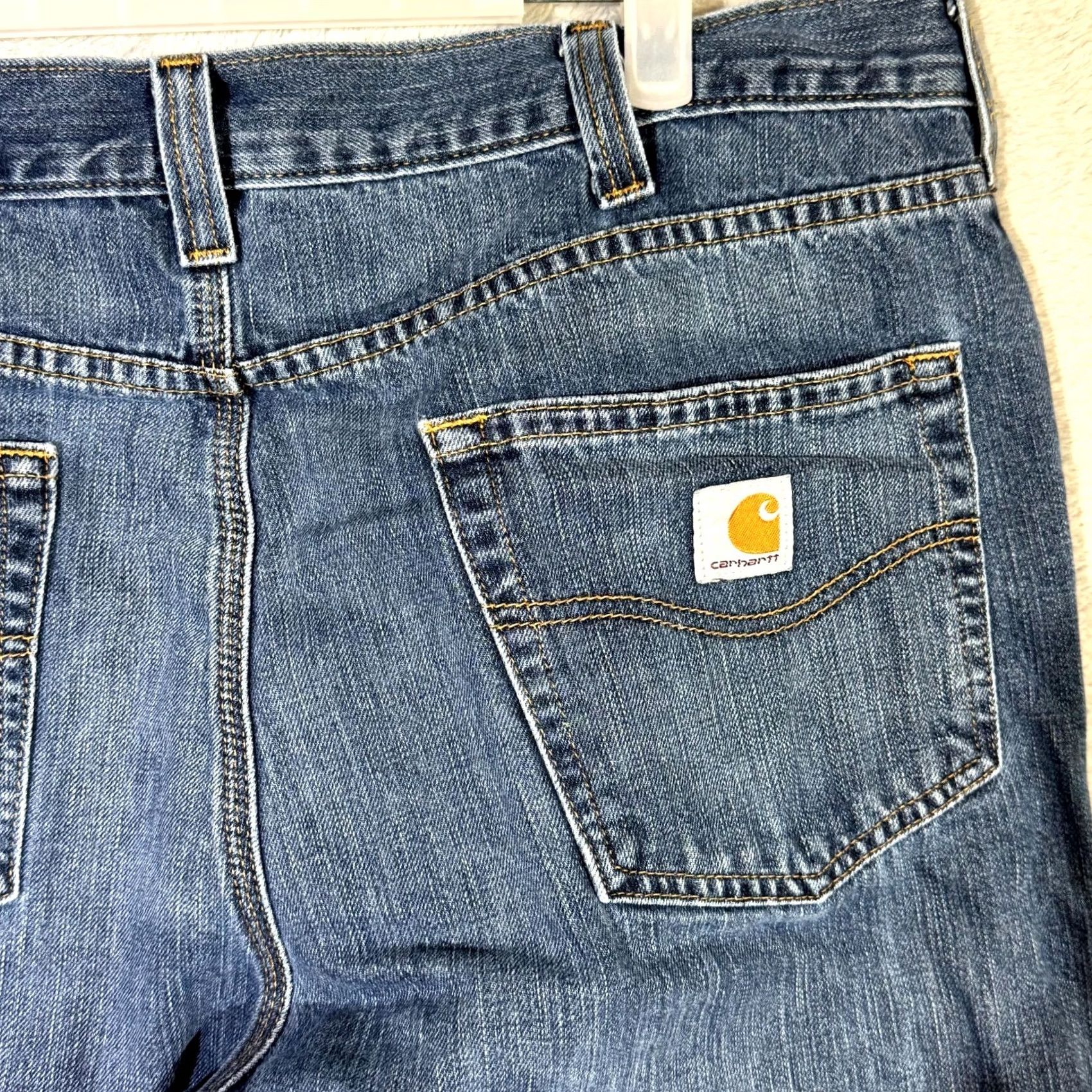 Carhartt Carhartt Men’s Jeans 38×32 Blue Denim Medium Wash Mid-Rise Straight Leg Size US 38 / EU 54 - 7 Thumbnail
