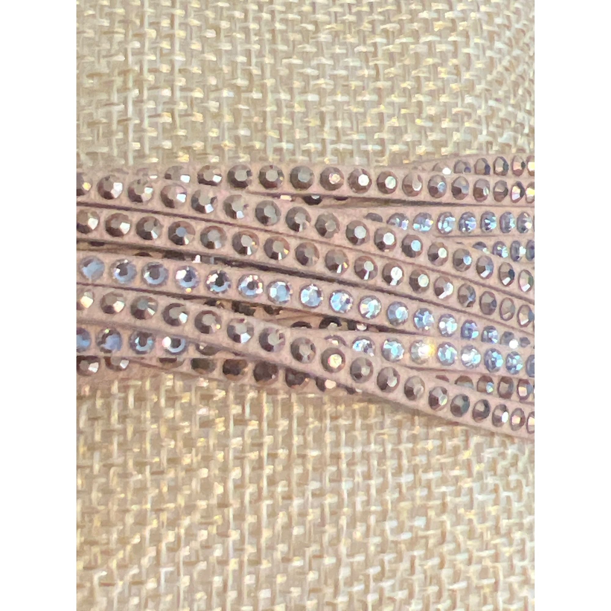 Other Faux Suede Tan Wrap Bracelet Gold Silver Tone Rhinestones Sn Size ONE SIZE - 2 Thumbnail