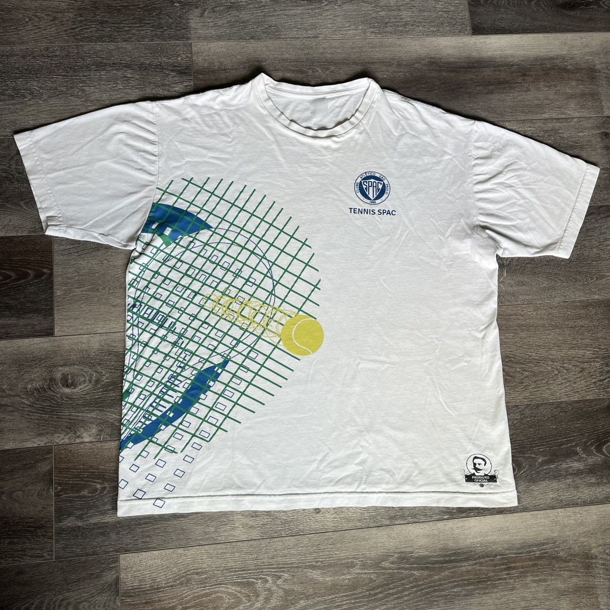 Vintage Vintage 2000s Sao Paula Atletico Clube Tennis AOP Logo Tee Size US XL / EU 56 / 4 - 1 Thumbnail