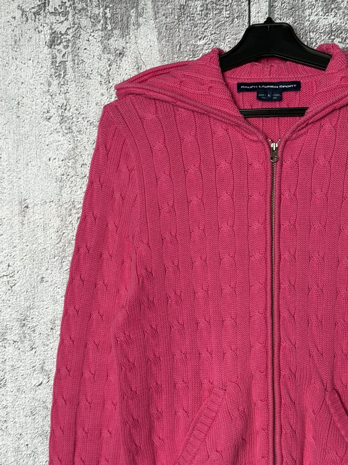 Polo Ralph Lauren Vintage Polo Ralph Lauren Sport Cable Knit Full Zip Hoodie Size L / US 10 / IT 46 - 3 Thumbnail