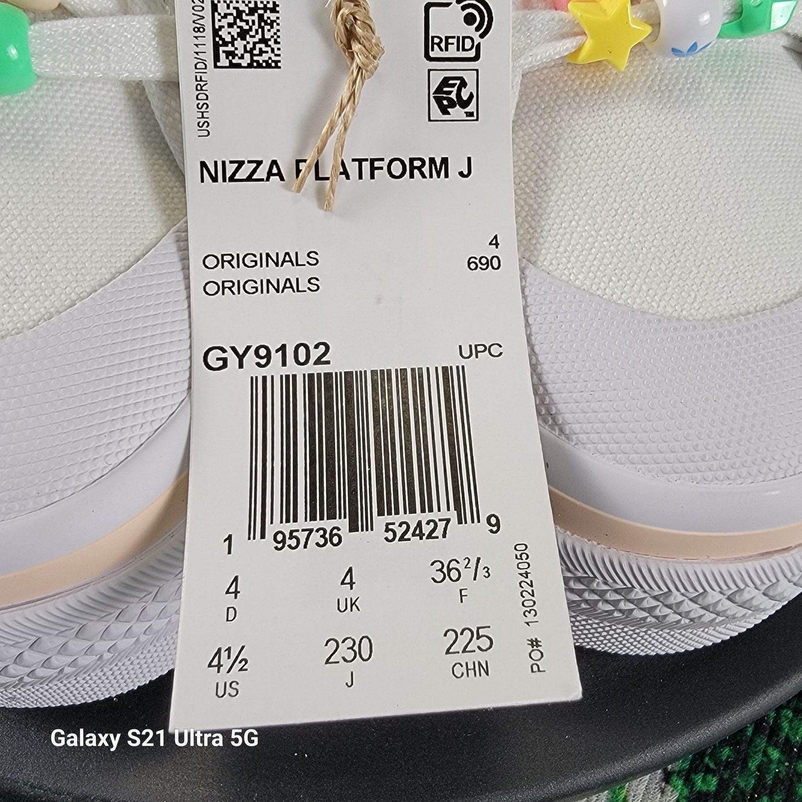 Adidas ADIDAS (GS) NIZZA PLATFORM J White/Pink/Multi Girls Size 4.5 Size US 4.5 / IT 34.5 - 7 Thumbnail